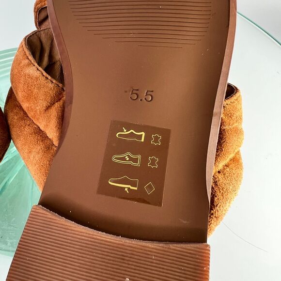 Madewell Skyler Slide Sandals Size 5.5 Brown Suede Leather Slip On - Picture 5 of 8